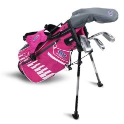 Right Hand UL42-s 4 Club Stand Set, Pink/White Bag