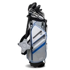 Right Hand TS5-63 10 Club Stand Set Combo, Silver/White/Blue Bag 9 Right Hand TS5-63 10 Club Stand Set Combo, Silver/White/Blue Bag -Golf Equipment 16104 AltA