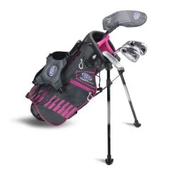 Left Hand UL45-s 4 Club Stand Set, Grey/Pink Bag 5 Left Hand UL45-s 4 Club Stand Set, Grey/Pink Bag -Golf Equipment 17861 AltA