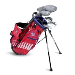Left Hand UL48-s 5 Club Stand Set, Red/White/Blue Bag