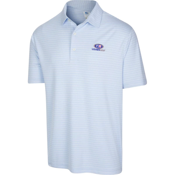 USKG Mens Micro Stripe Polo, Blue Stream 1 USKG Mens Micro Stripe Polo, Blue Stream