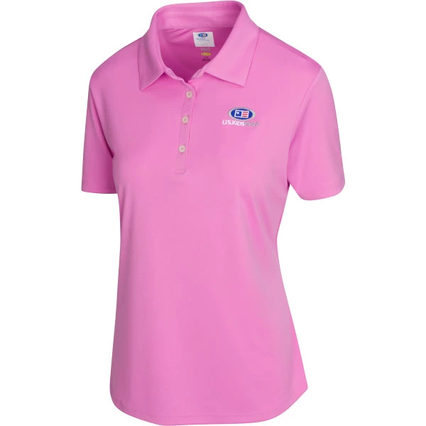 USKG Womens Solid ML75 Polo, Light Magenta 1 USKG Womens Solid ML75 Polo, Light Magenta