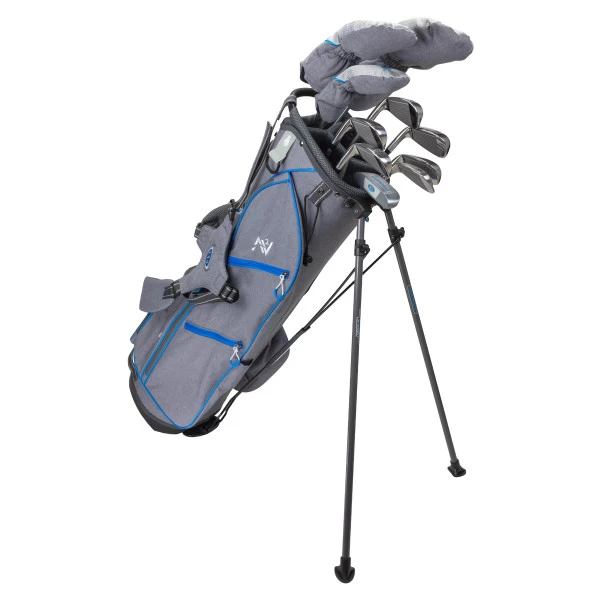 Right Hand ULW-63 AV2 10 Club Stand Bag Set, All Graphite, Grey/Blue Bag 1 Right Hand ULW-63 AV2 10 Club Stand Bag Set, All Graphite, Grey/Blue Bag